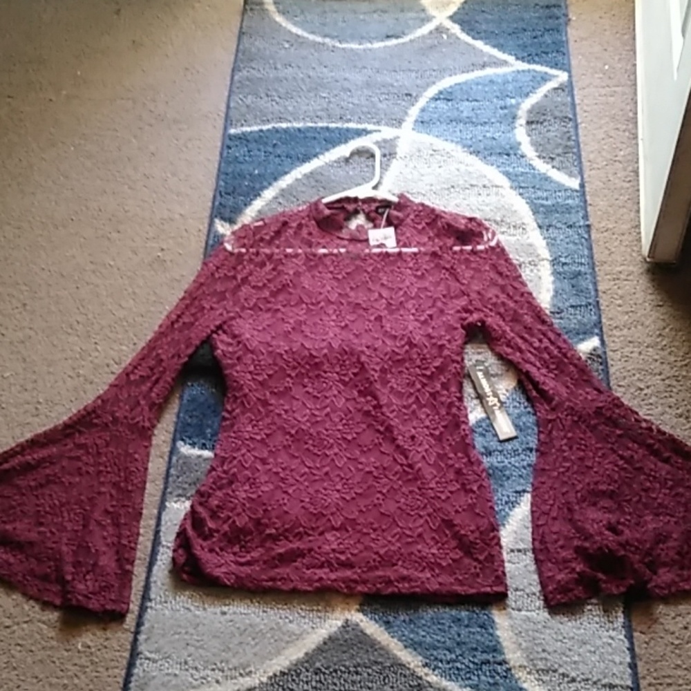 Burgundy lace shirt!
